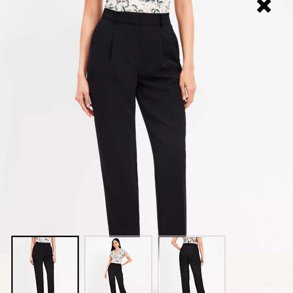 NWOT Loft pleated black pants size 6